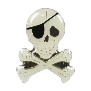Smiling Pirate Skull Enamel Pin- Spooky Halloween Alt Goth Punk Apparel Gift NWT